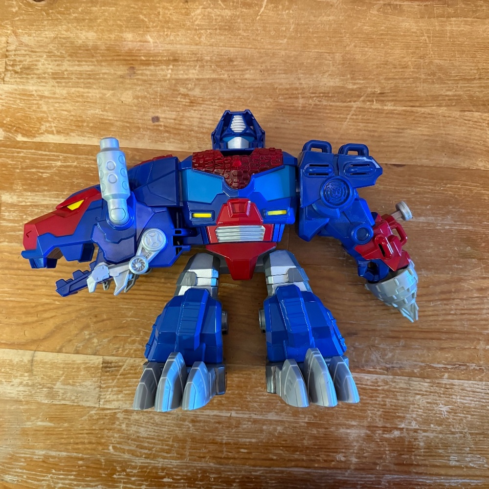 Transformers Dinobot Optimus Prime T Rex 9in Action Figure Blue Red Kids Toy